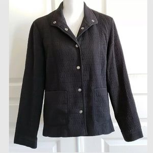Aeros Kristen Blake Quilted Back Button Up Jacket